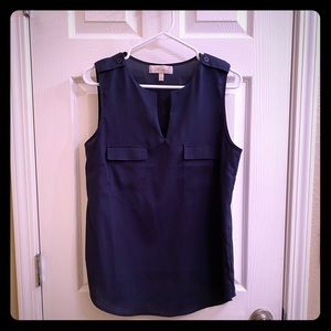 Navy blue sleeveless blouse - Large